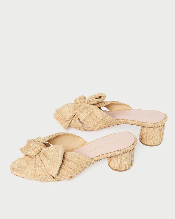 Loeffler Randall Emilia Natural Pleated Bow Heel