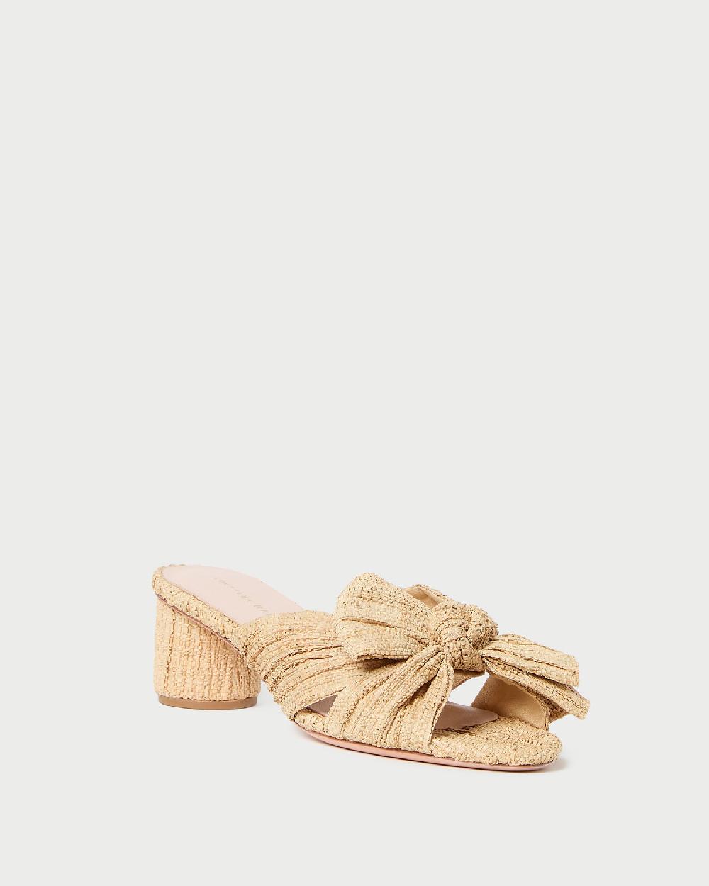 loeffler randall Emilia Natural Pleated Bow Heel