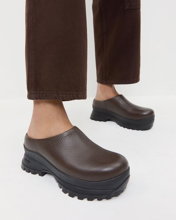 Loeffler Randall Gemma Brown Leather Lug Mule