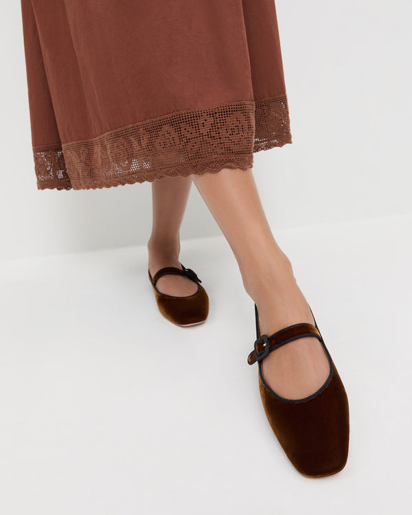 Loeffler Randall Ginger Brown Velvet Mary Jane