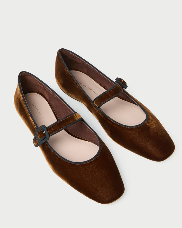 Loeffler Randall Ginger Brown Velvet Mary Jane