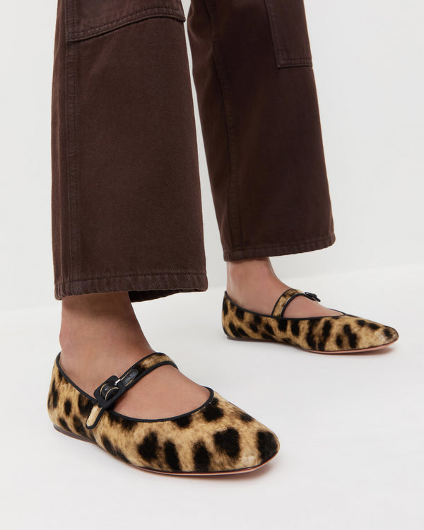 Loeffler Randall Ginger Leopard Velvet Mary Jane
