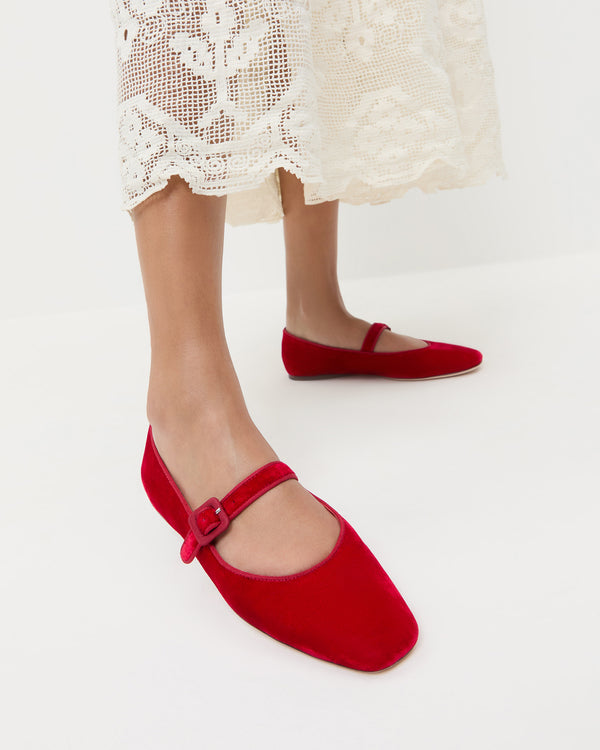 Loeffler Randall Ginger Red Velvet Mary Jane