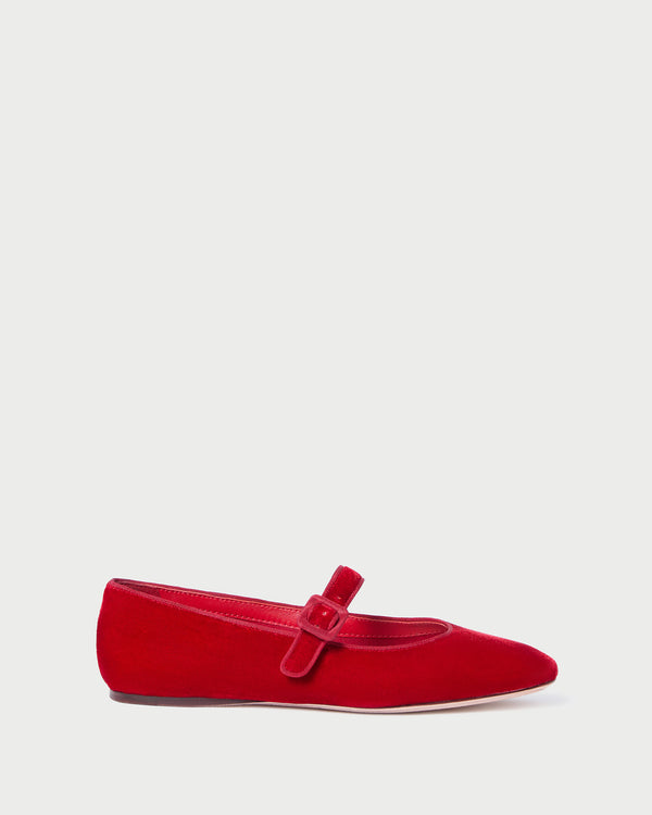 Loeffler Randall Ginger Red Velvet Mary Jane