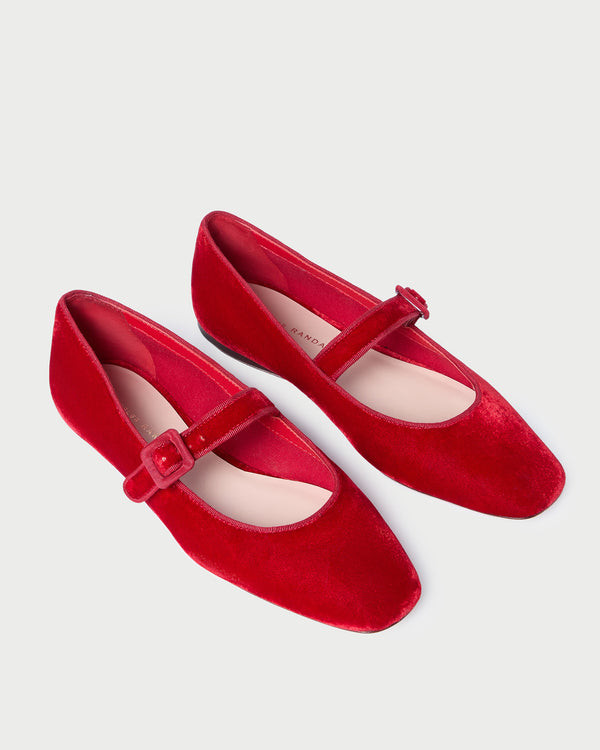 Loeffler Randall Ginger Red Velvet Mary Jane