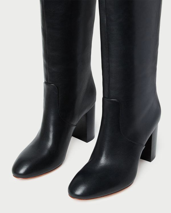 Loeffler Randall Goldy Black Leather Tall Boot