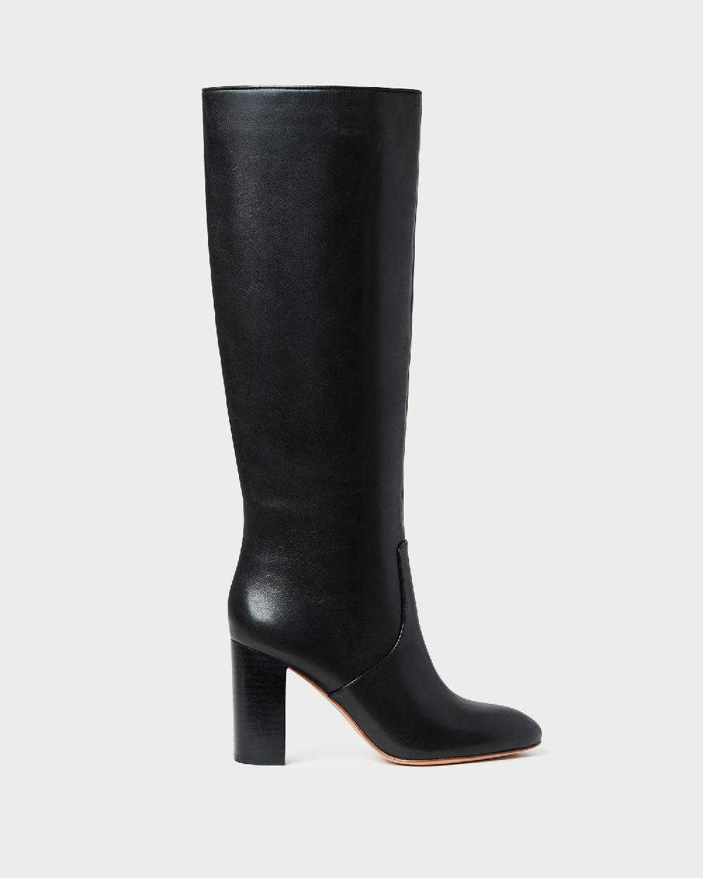 loeffler randall Goldy Black Leather Tall Boot
