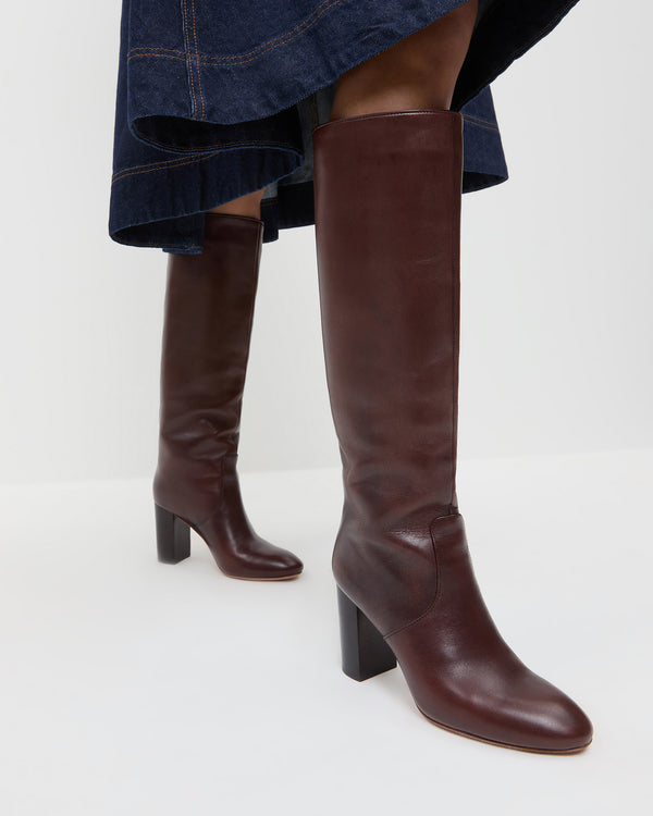 Loeffler Randall Goldy Espresso Leather Tall Boot