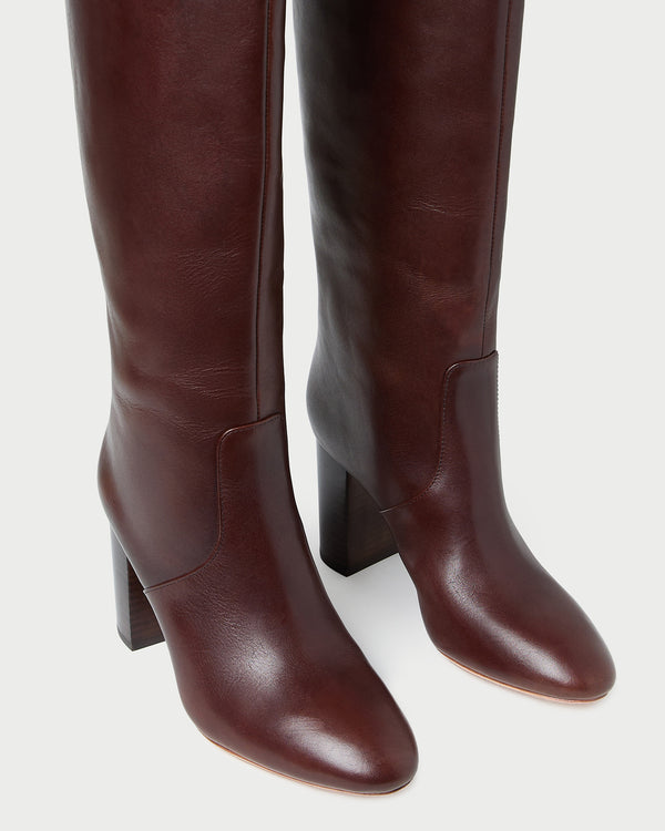 Loeffler Randall Goldy Espresso Leather Tall Boot