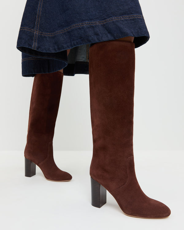 Loeffler Randall Goldy Espresso Suede Tall Boot