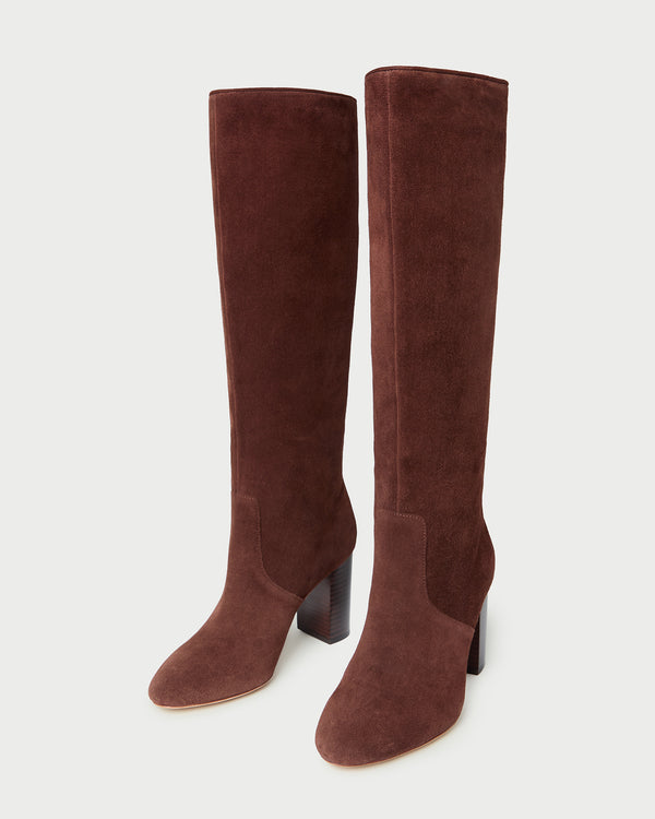 Loeffler Randall Goldy Espresso Suede Tall Boot