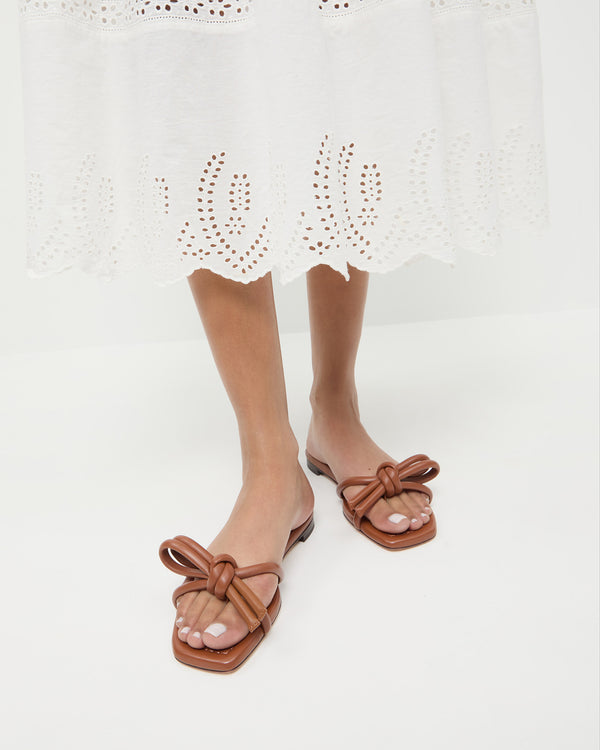 Loeffler Randall Hadley Timber Leather Bow Sandal