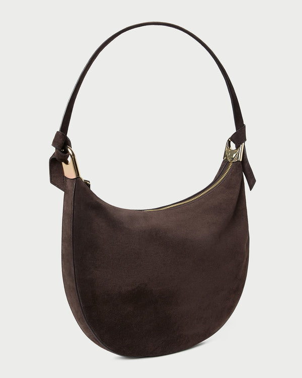 Loeffler Randall Harlow Brown Suede Shoulder Bag