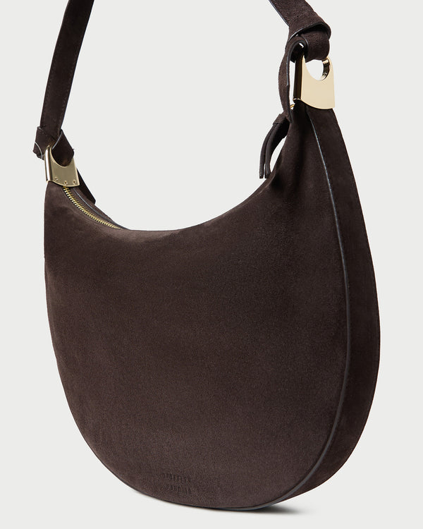 Loeffler Randall Harlow Brown Suede Shoulder Bag