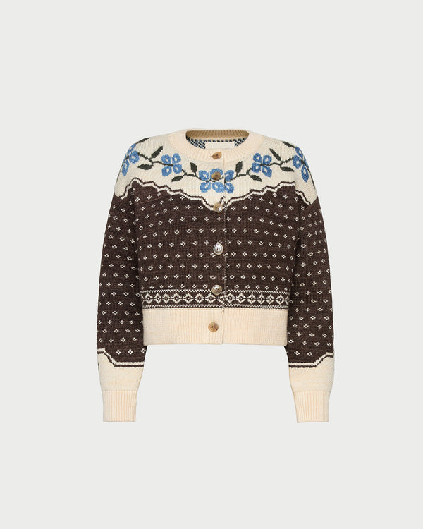 Loeffler Randall Idris Intarsia Cardigan