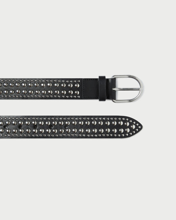 Loeffler Randall Isaac Black/Silver Studded Belt