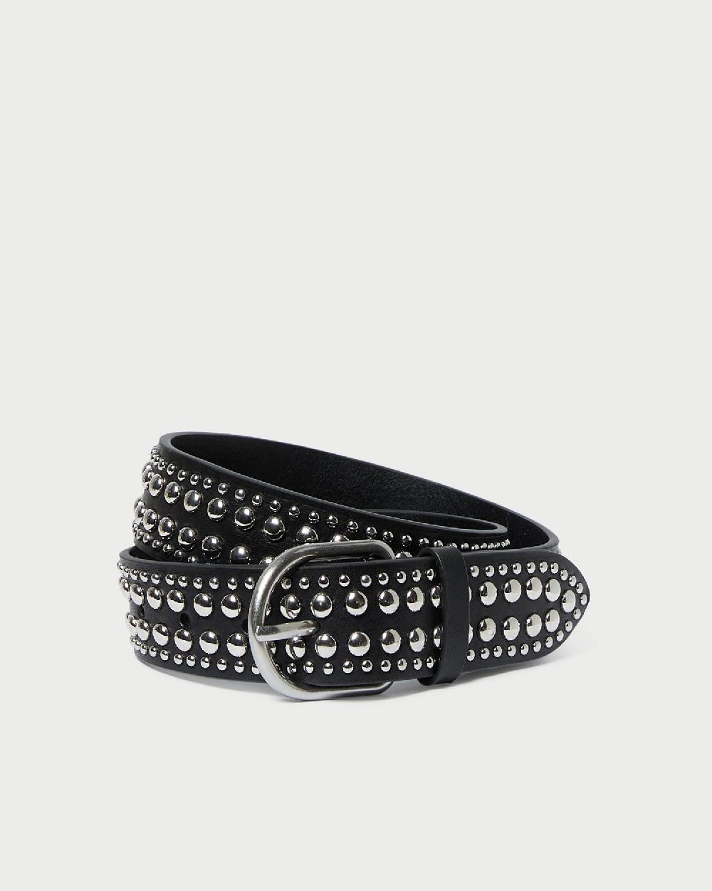 loeffler randall Isaac Black/Silver Studded Belt