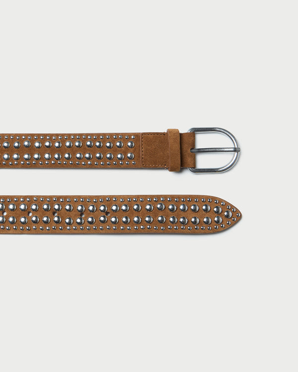 Loeffler Randall Isaac Cacao/Silver Studded Belt