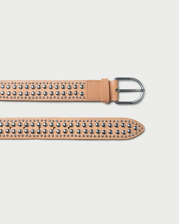 Loeffler Randall Isaac Honey/Silver Studded Belt