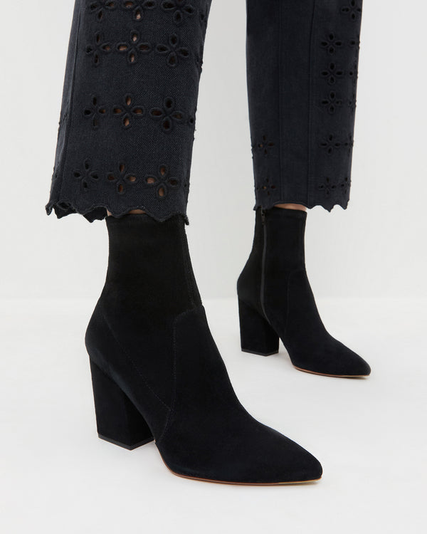 Loeffler Randall Isla Black Suede Ankle Bootie