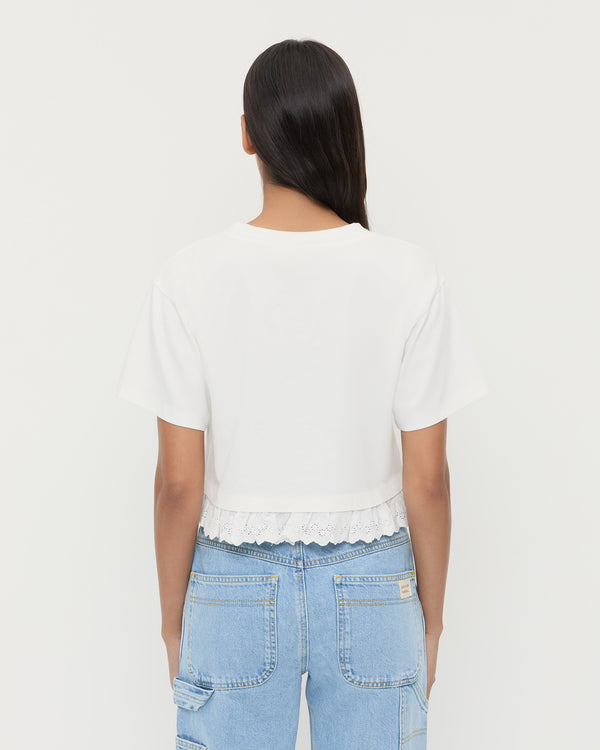 Loeffler Randall Junie Lace Trim Tee