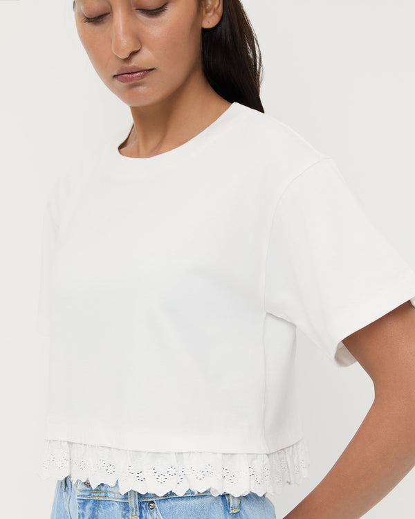 Loeffler Randall Junie Lace Trim Tee