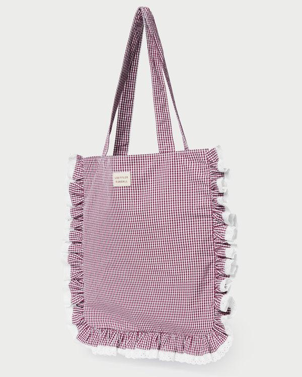 Loeffler Randall Justine Maroon Ruffle Tote