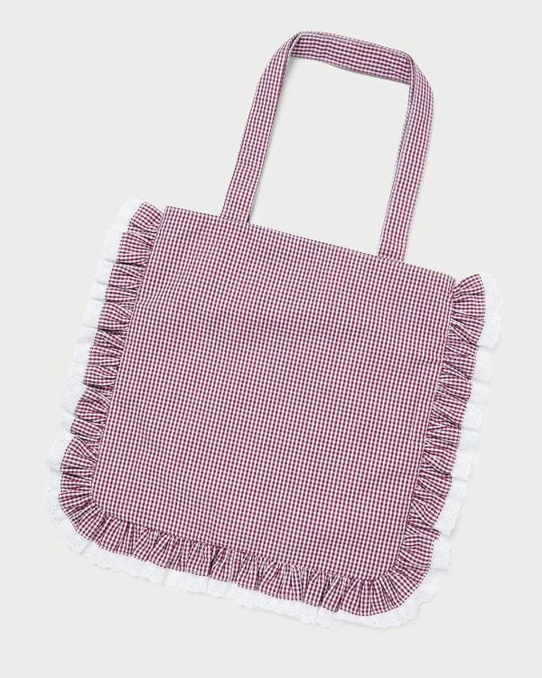 Loeffler Randall Justine Maroon Ruffle Tote