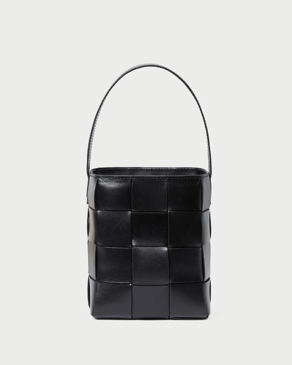 loeffler randall Laith Black Leather Bucket Bag