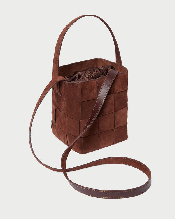 Loeffler Randall Laith Espresso Suede Bucket Bag