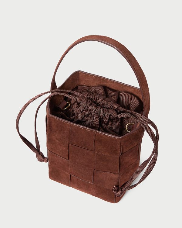 Loeffler Randall Laith Espresso Suede Bucket Bag