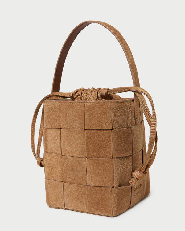 Loeffler Randall Laith Toffee Suede Bucket Bag