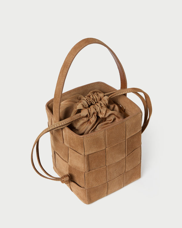 Loeffler Randall Laith Toffee Suede Bucket Bag