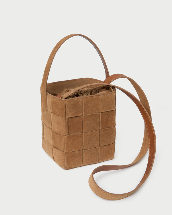 Loeffler Randall Laith Toffee Suede Bucket Bag