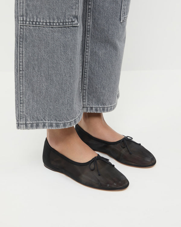 Loeffler Randall Landon Black Mesh Ballet Flat