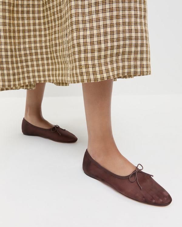 Loeffler Randall Landon Chocolate Mesh Ballet Flat