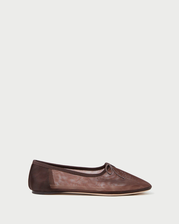 Loeffler Randall Landon Chocolate Mesh Ballet Flat