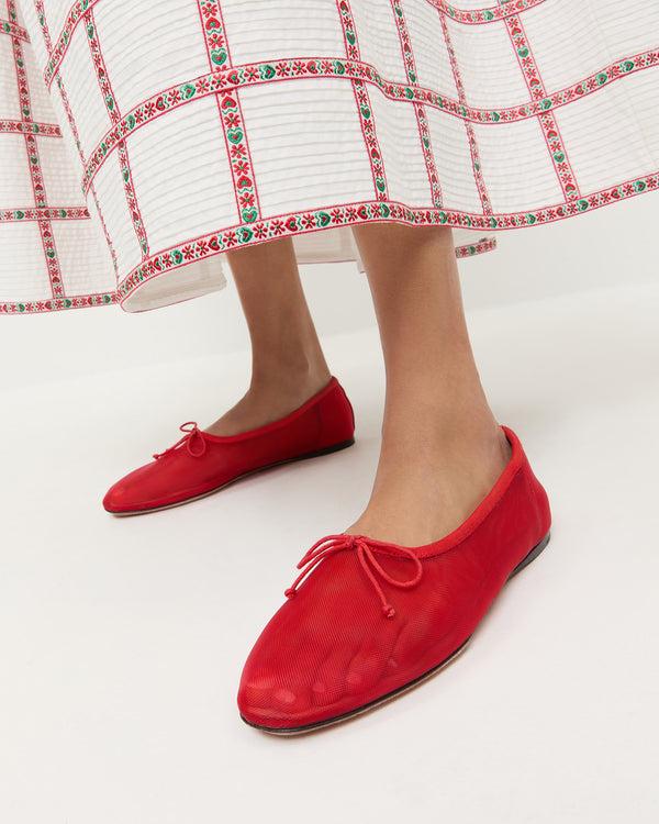 Loeffler Randall Landon Red Mesh Ballet Flat