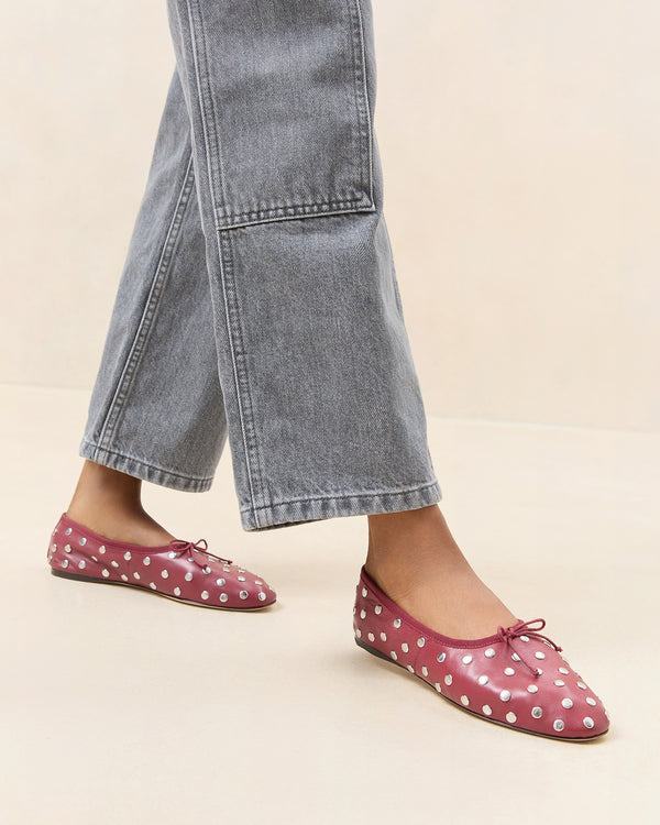 Loeffler Randall Landon Wine/Silver Ballet Flat