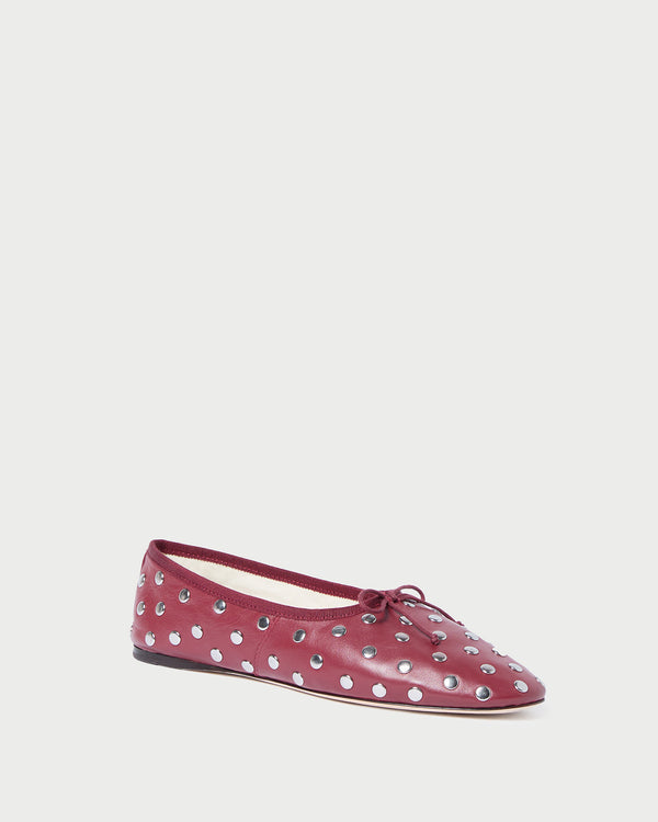 Loeffler Randall Landon Wine/Silver Ballet Flat