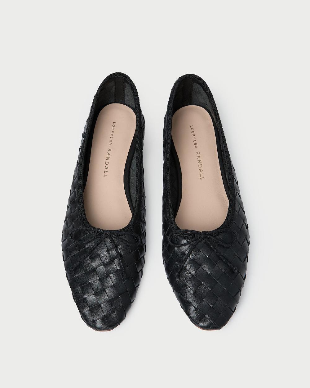 loeffler randall Landry Black Woven Ballet Flat
