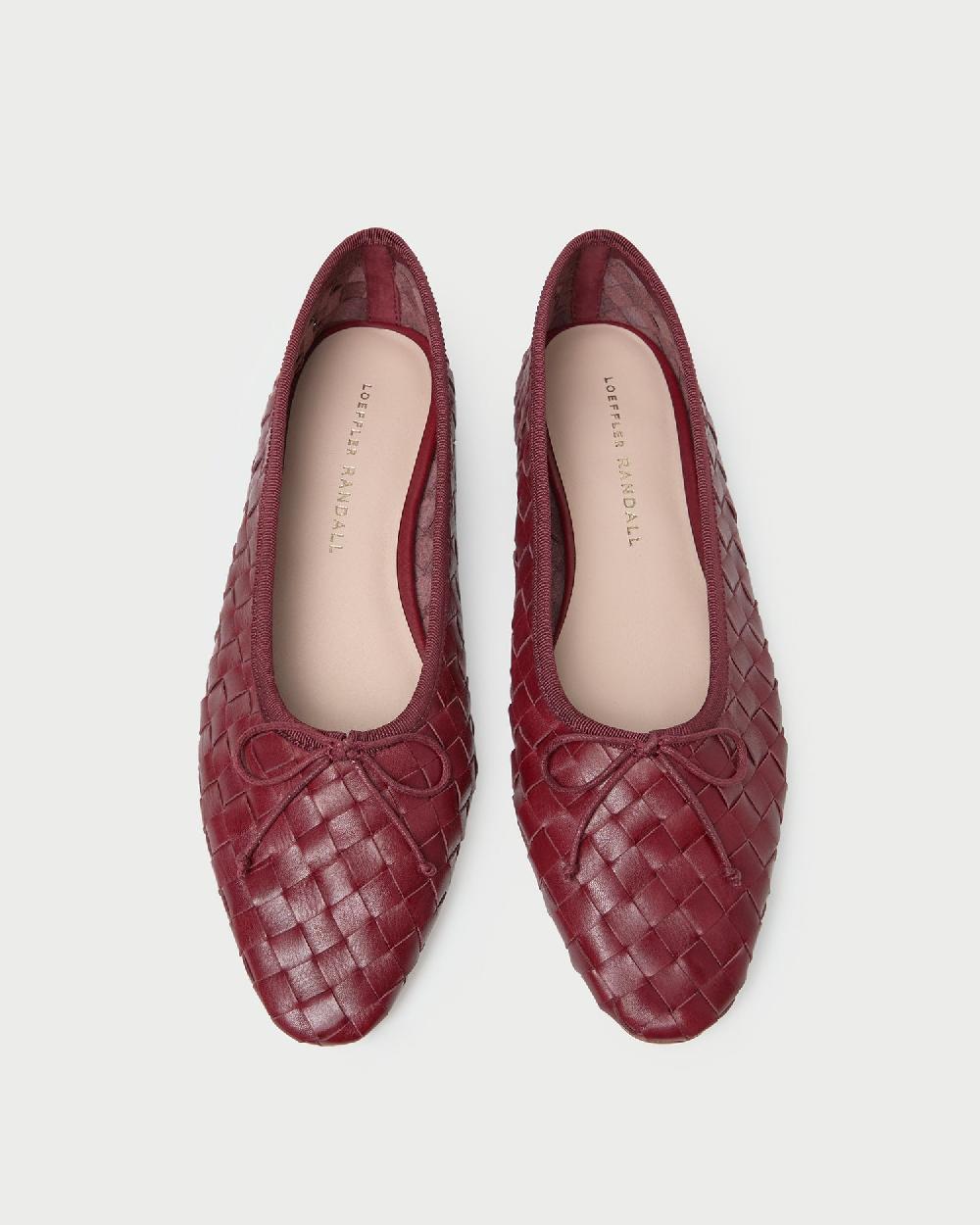 loeffler randall Landry Wine Woven Ballet Flat