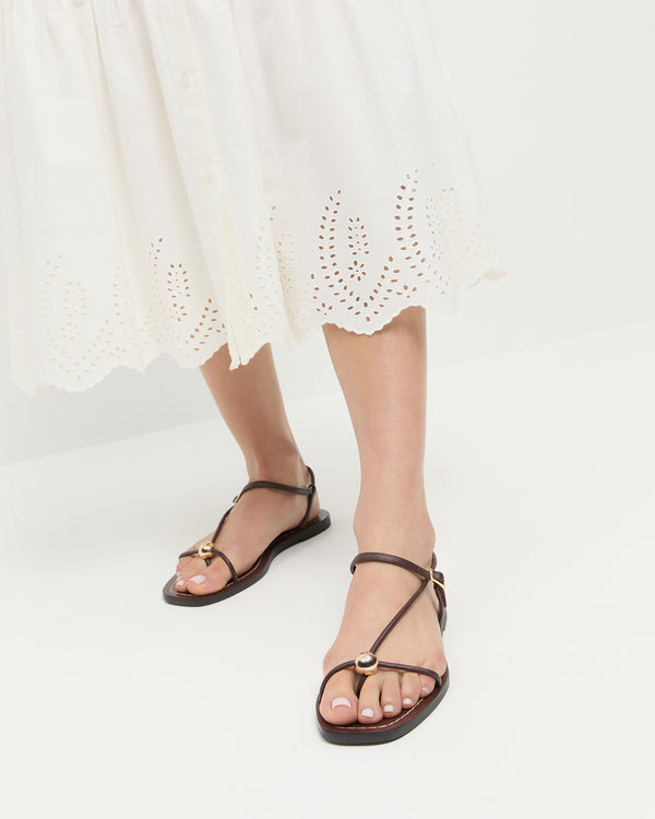 Loeffler Randall Lara Espresso Leather Sandal