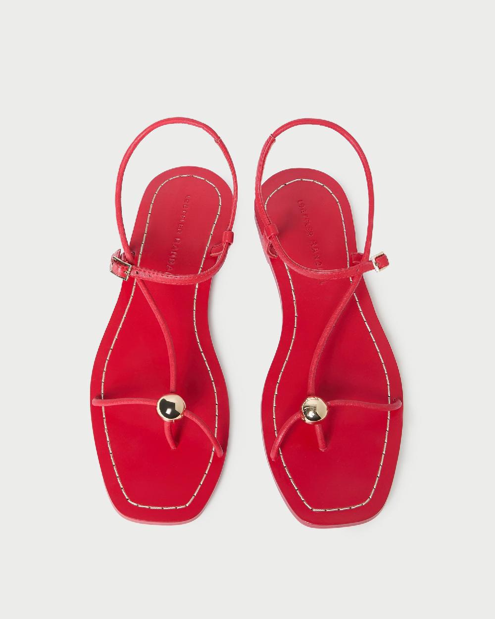 loeffler randall Lara Red Leather Sandal