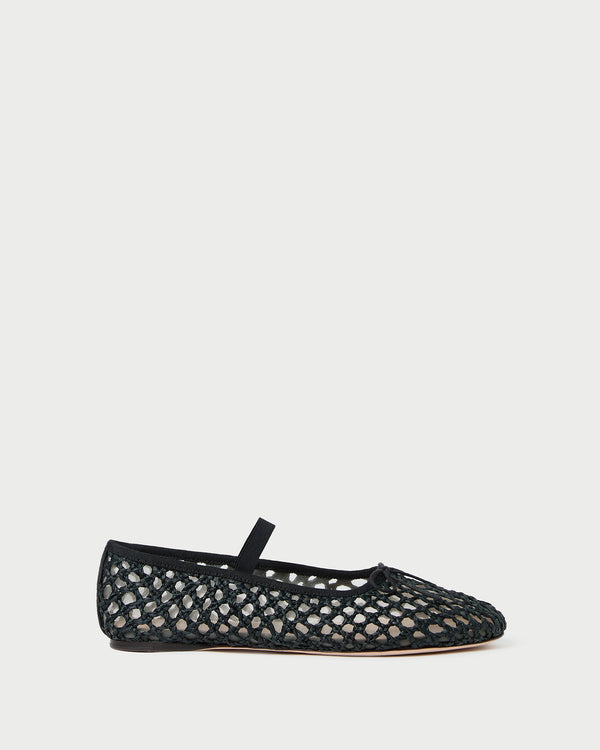 Loeffler Randall Leonie Black Crochet Ballet Flat