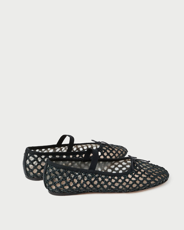 Loeffler Randall Leonie Black Crochet Ballet Flat