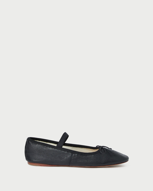 Loeffler Randall Leonie Black Leather Ballet Flat