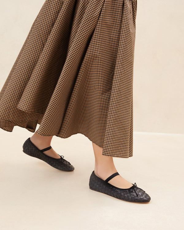 Loeffler Randall Leonie Black Woven Ballet Flat