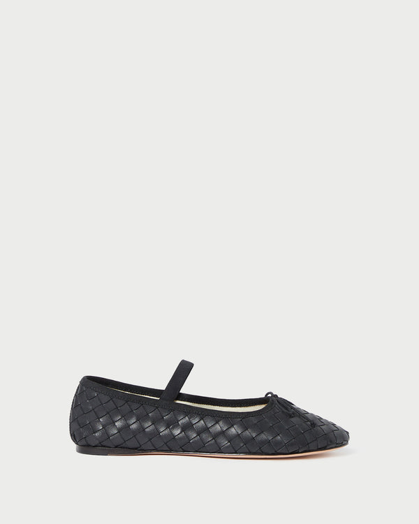 Loeffler Randall Leonie Black Woven Ballet Flat