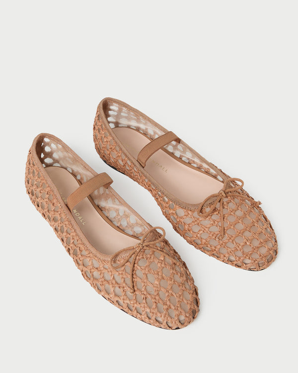 Loeffler Randall Leonie Brown Crochet Ballet Flat